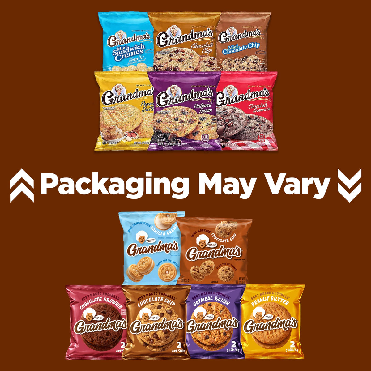 Grandma's Cookies Mini Cookies Variety Pack – 30 Single-Serve Bags