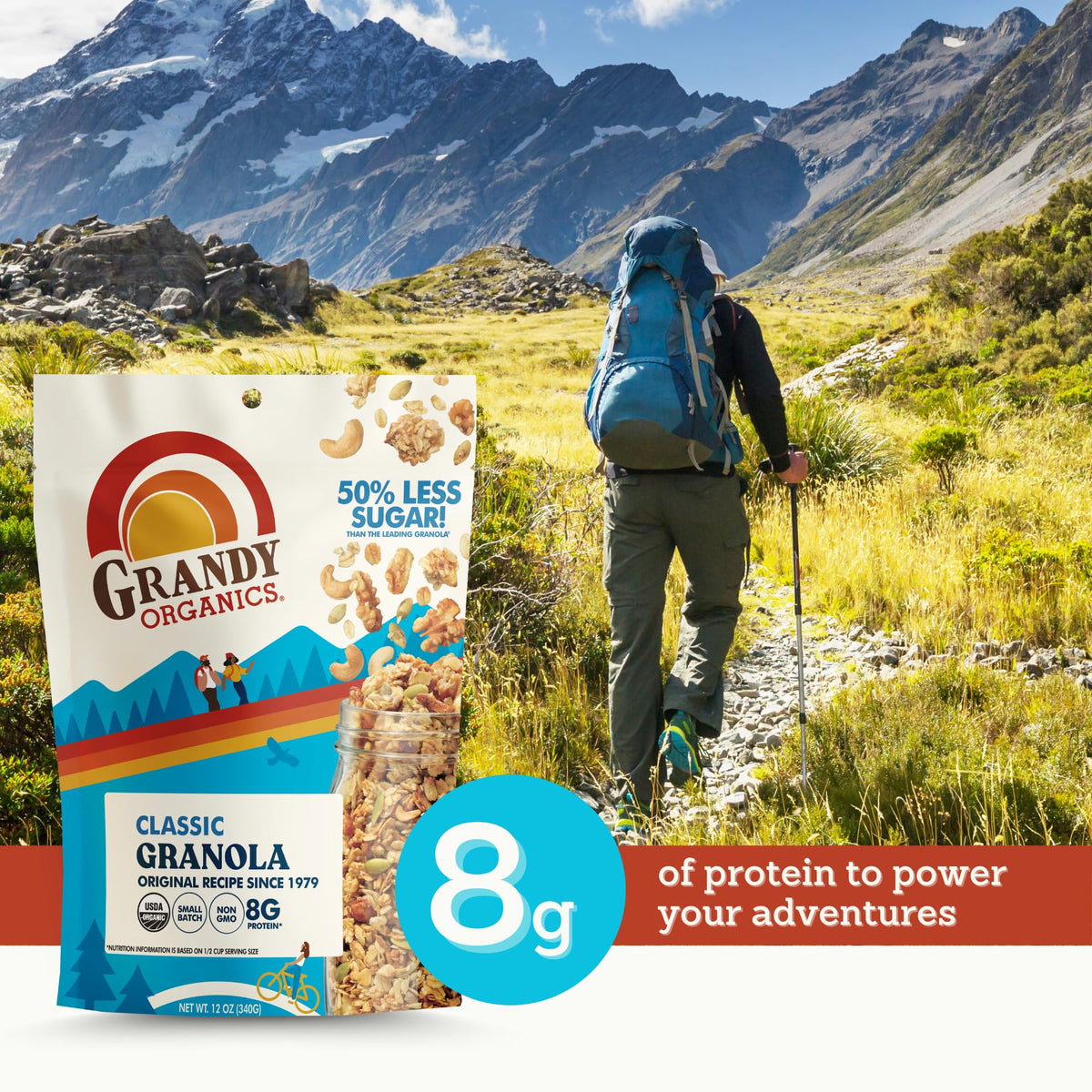 Grandy Organics Classic Granola – Organic, Low Sugar, 12oz Bulk (6 Bags)