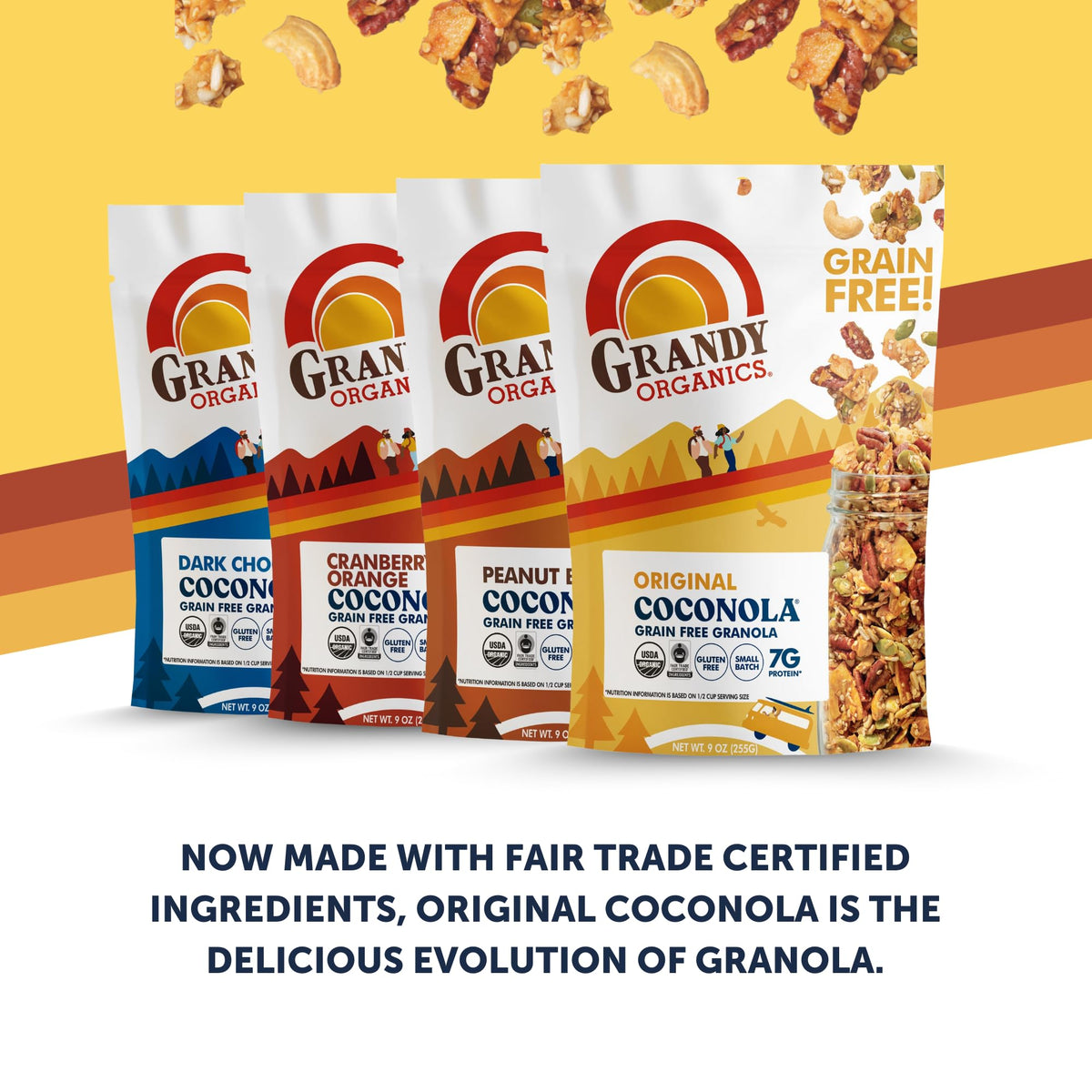 Grandy Organics Original Coconola Granola – Gluten Free, Grain Free, Vegan & Paleo (9oz Pack of 6)