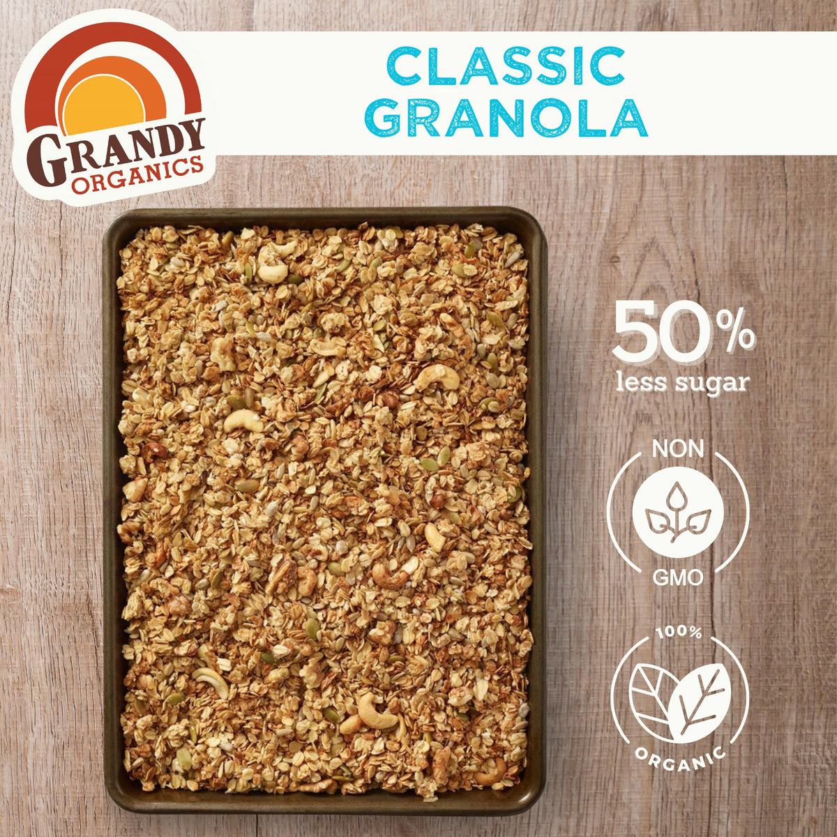 Grandy Organics 10lb Bulk Organic Granola – Classic Oats, Seeds & Nuts