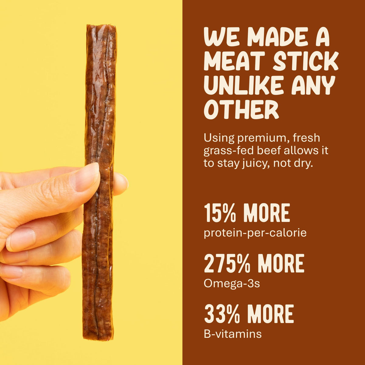Grazly Grass-Fed Beef Sticks – 10 Pack, 1 oz Each, 10g Protein, Collagen Casing