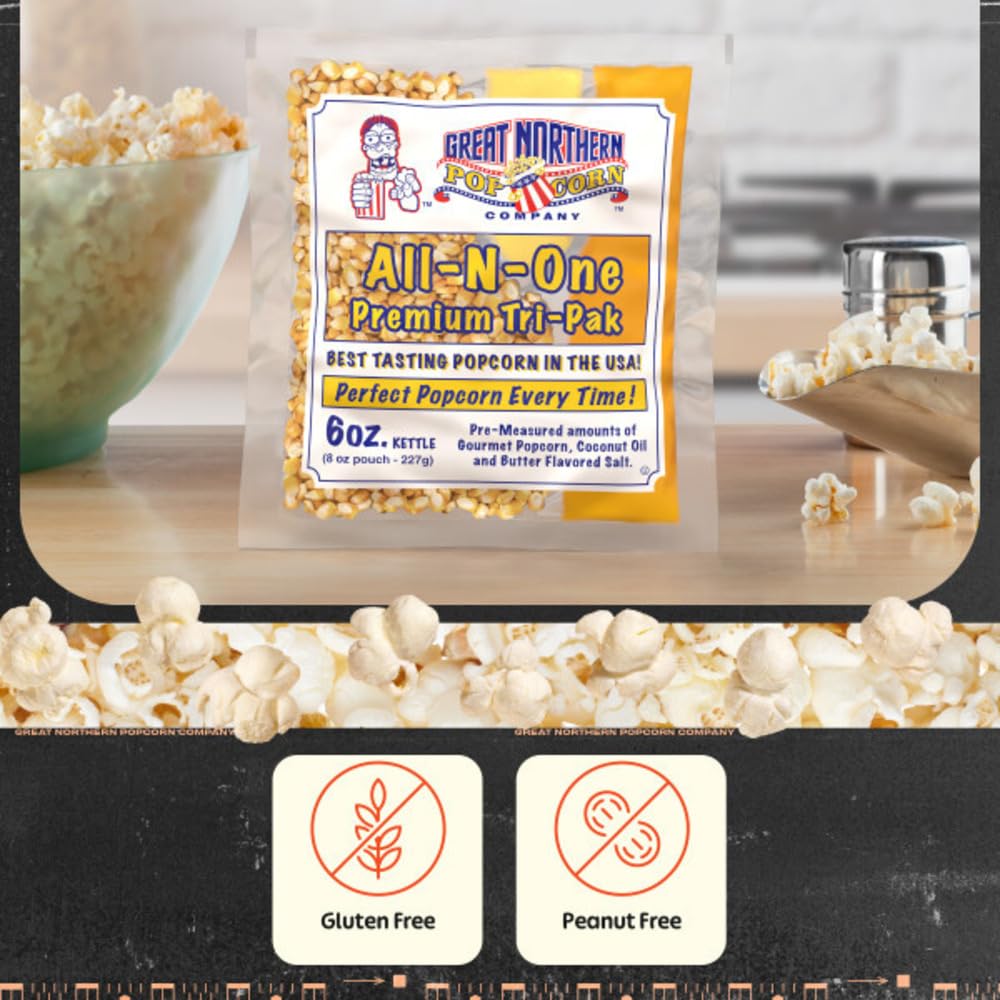 Great Northern Popcorn 6oz Popcorn Packets – All-in-One Kernels, Oil & Salt (24 Pack)