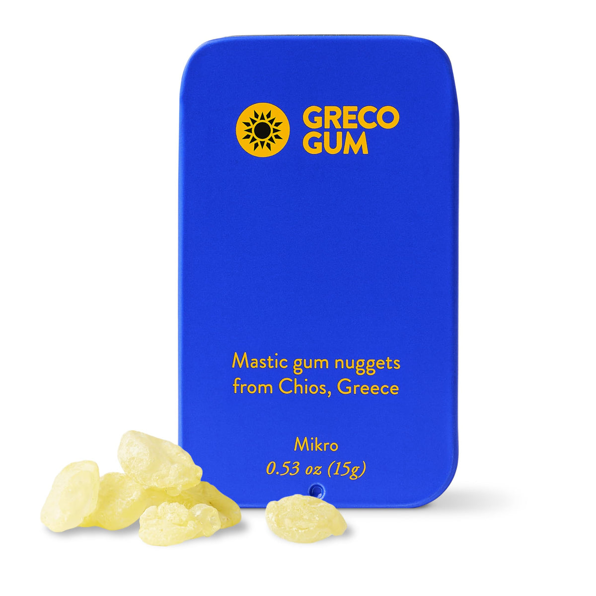 Greco Gum Mastic Gum Nuggets – Large Pieces, Piney Chios Mastiha in Travel Tin