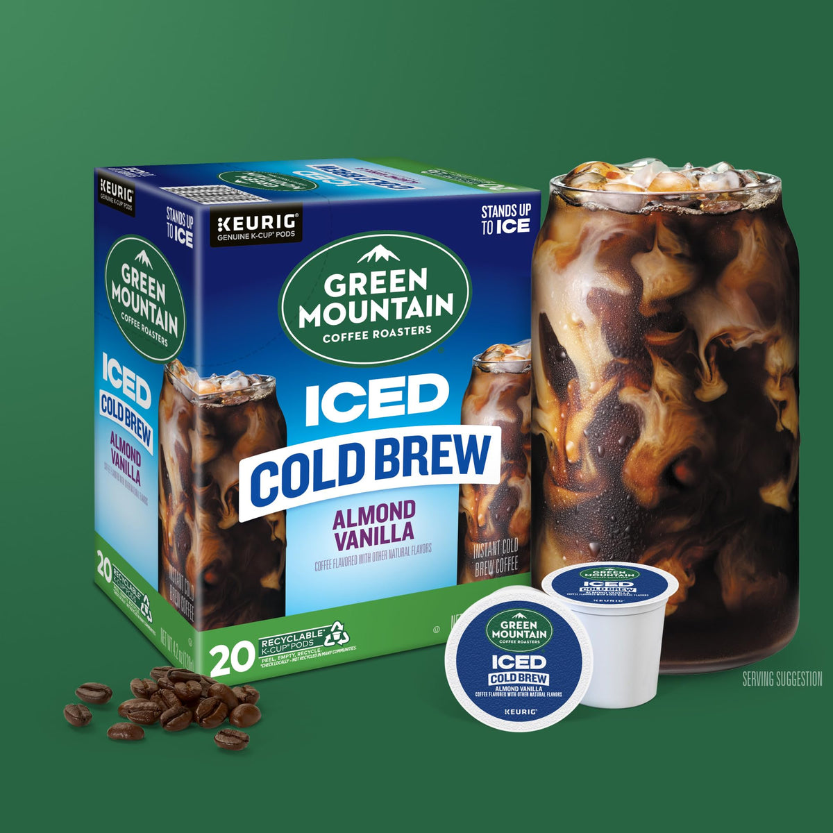 Green Mountain Coffee Roasters Almond Vanilla Iced Cold Brew K-Cups – 20-Count Box
