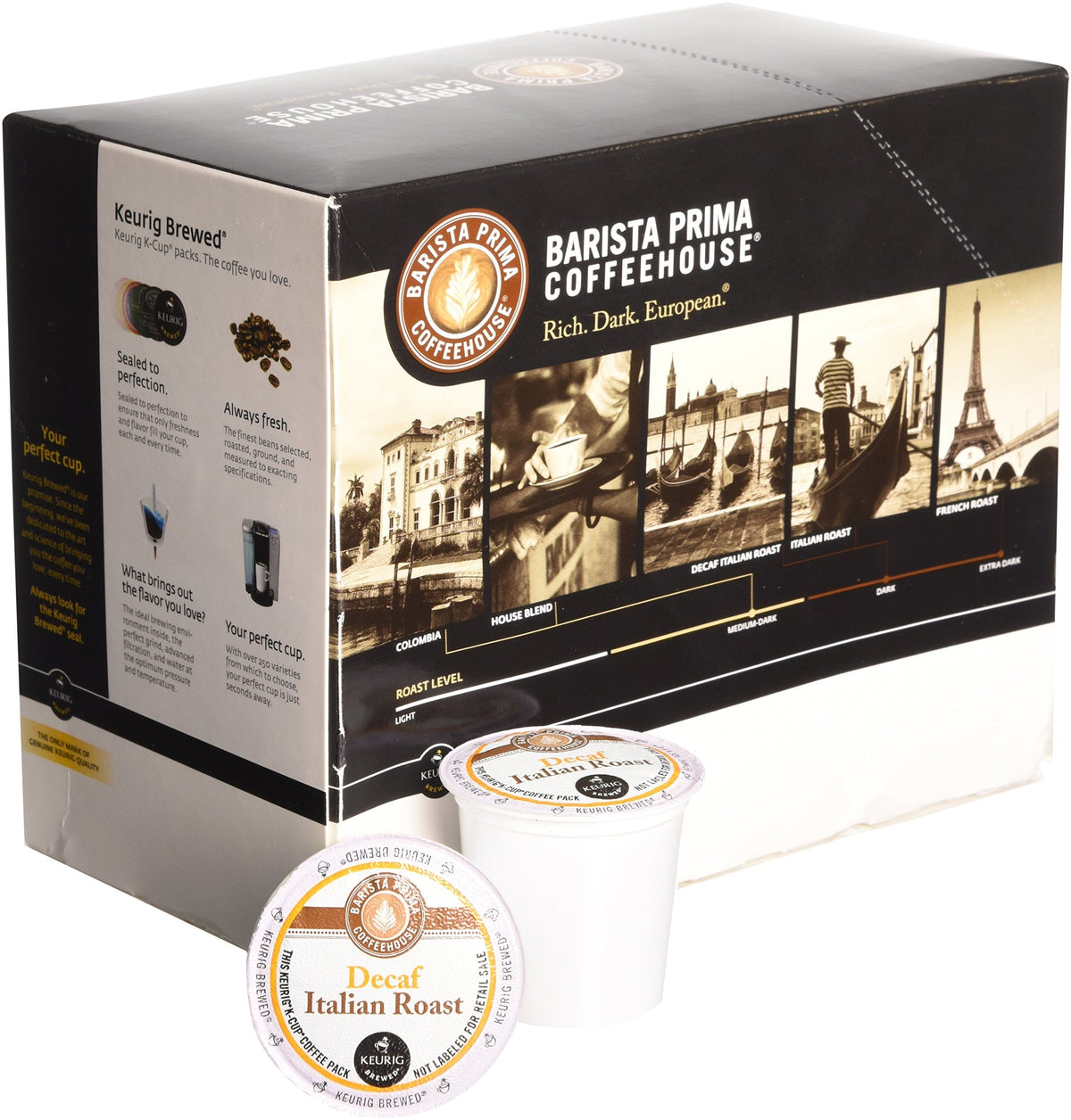 Green Mountain Coffee Roasters Barista Prima Decaf Italian K-Cups – 24 Ct, Keurig Compatible