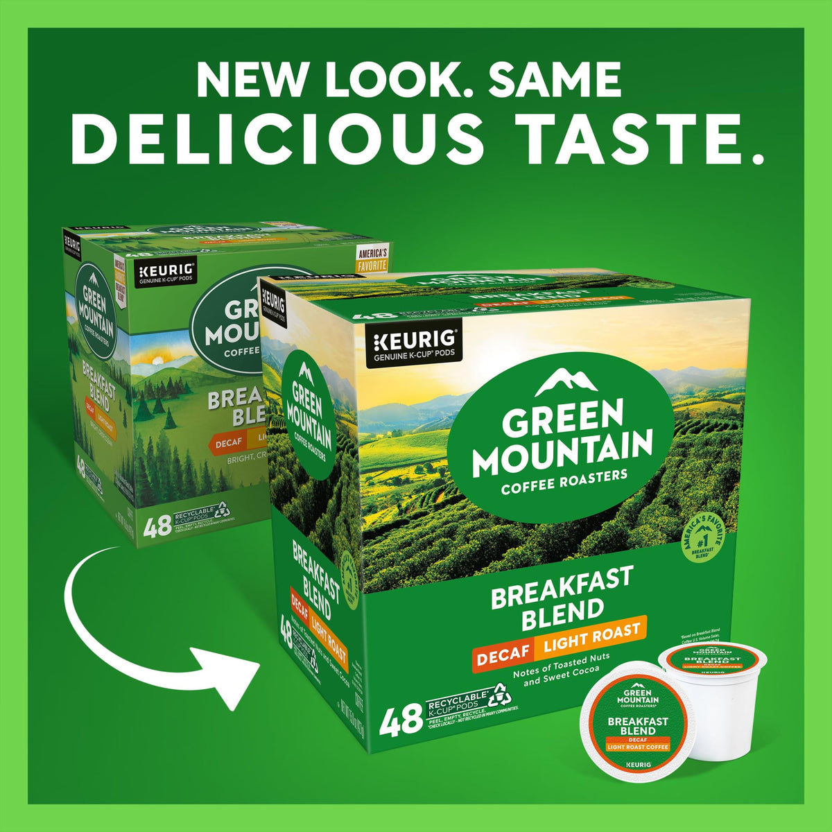 Green Mountain Coffee Roasters Decaf Breakfast Blend – 48 K-Cup Pods