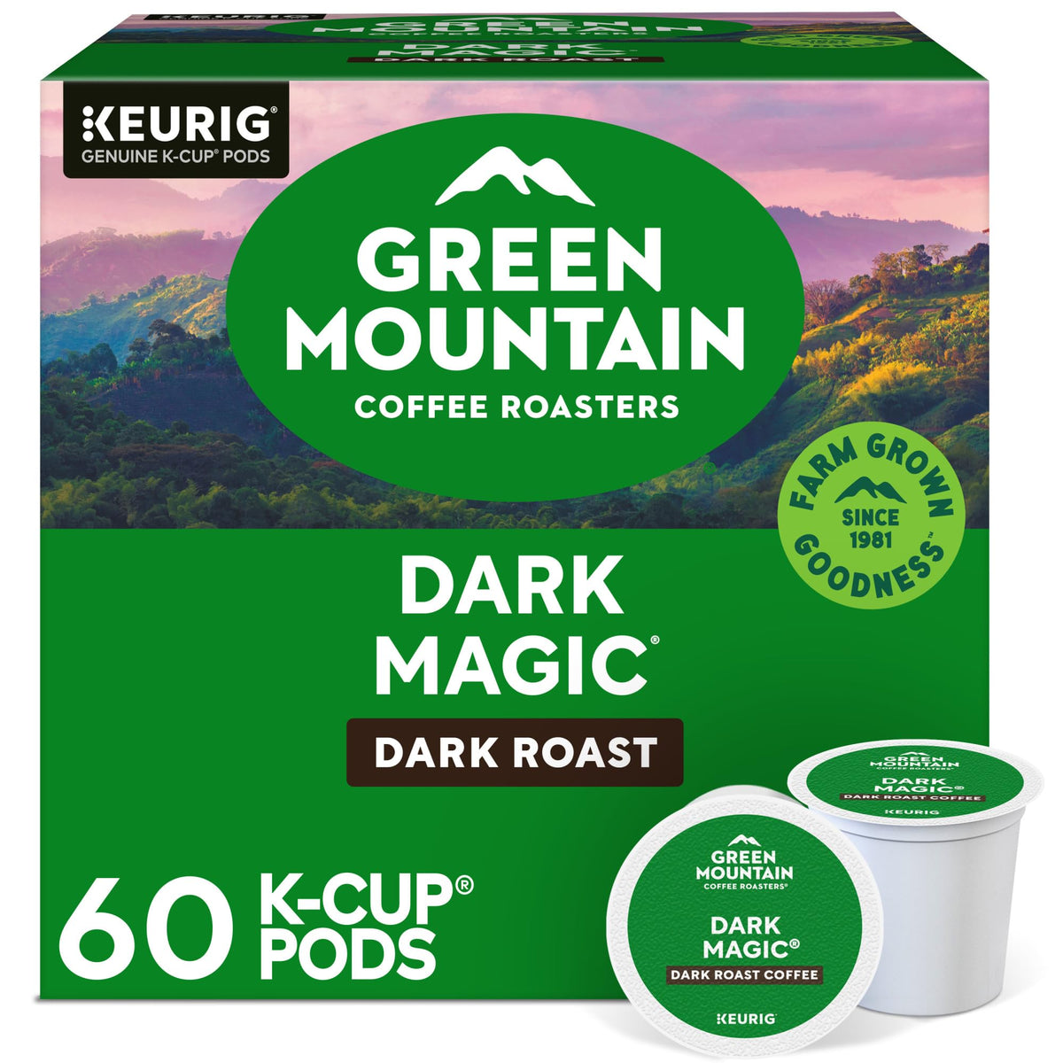 Green Mountain Coffee Roasters Dark Magic, 60 K-Cup Pods – Extra Bold Arabica