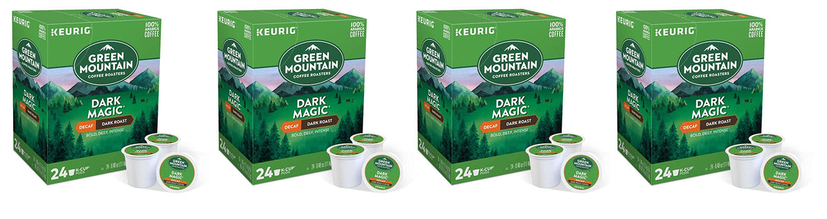 Green Mountain Dark Magic DECAF Extra Bold Keurig K-Cups – 96 Count (4-Pack)