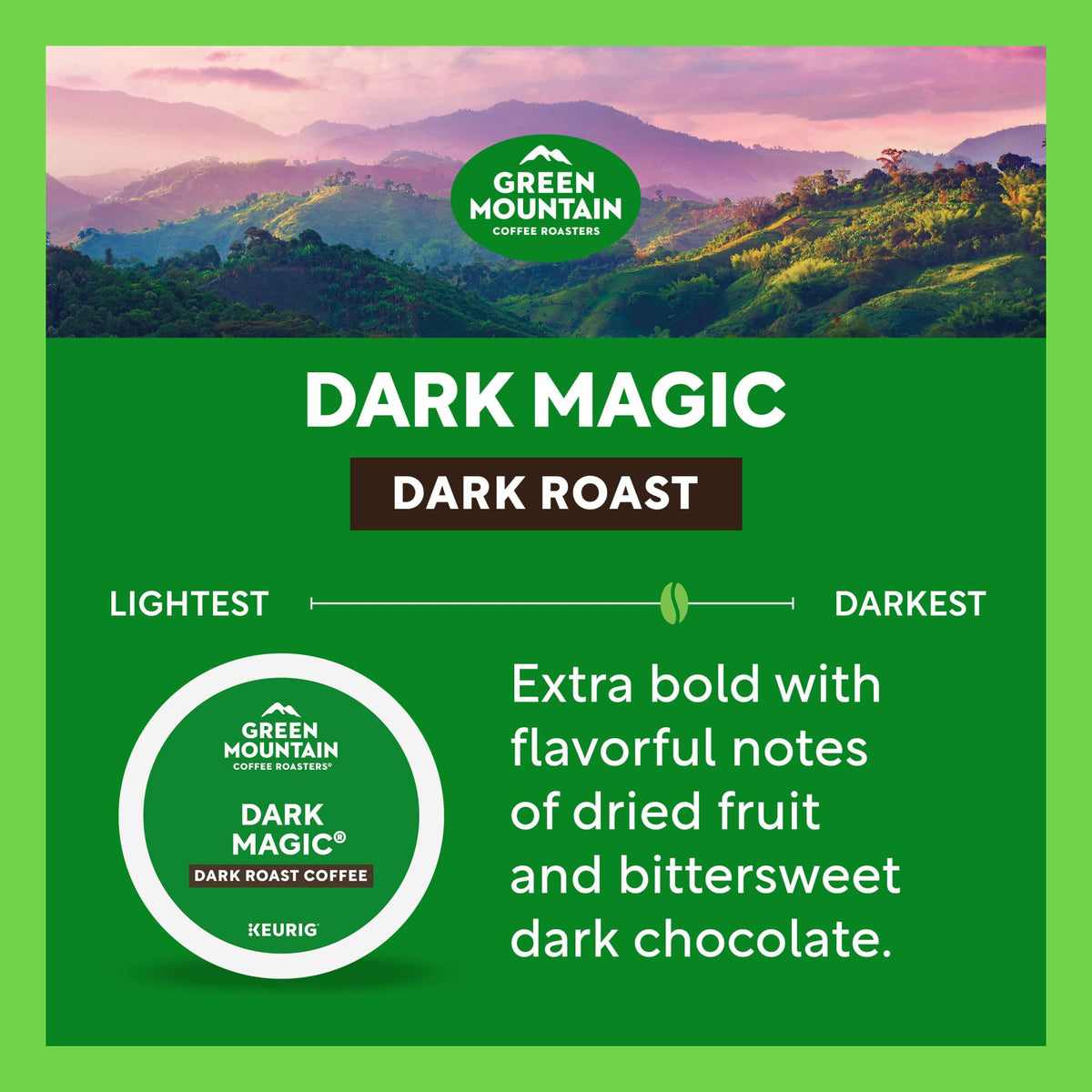 Green Mountain Coffee Roasters Dark Magic K-Cup Pods, Dark Roast, 48 Count (2x24)