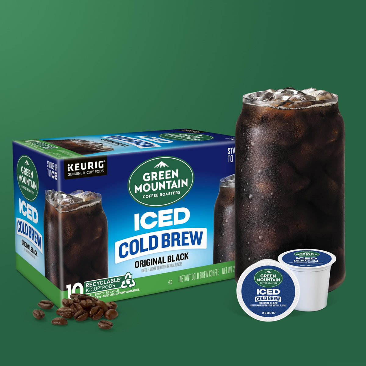 Green Mountain Coffee Roasters Original Black Iced Cold Brew K-Cup Pods, 60-Count Box