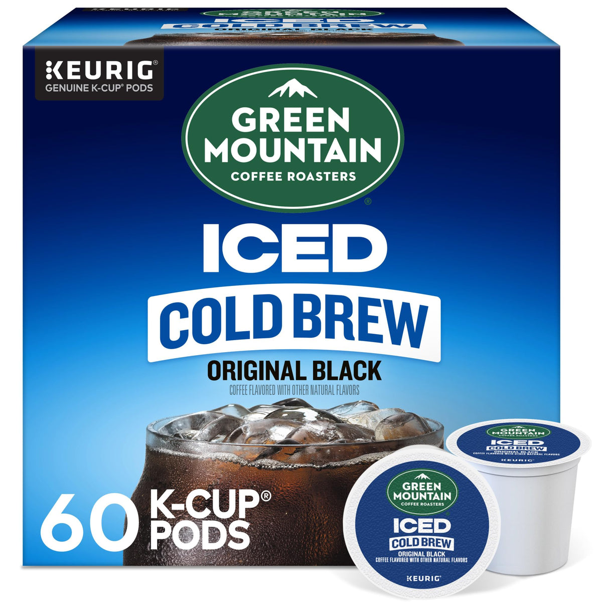 Green Mountain Coffee Roasters Original Black Iced Cold Brew K-Cup Pods, 60-Count Box
