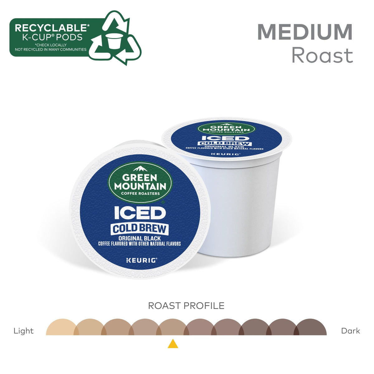 Green Mountain Coffee Roasters Original Black Iced Cold Brew K-Cup Pods, 60-Count Box