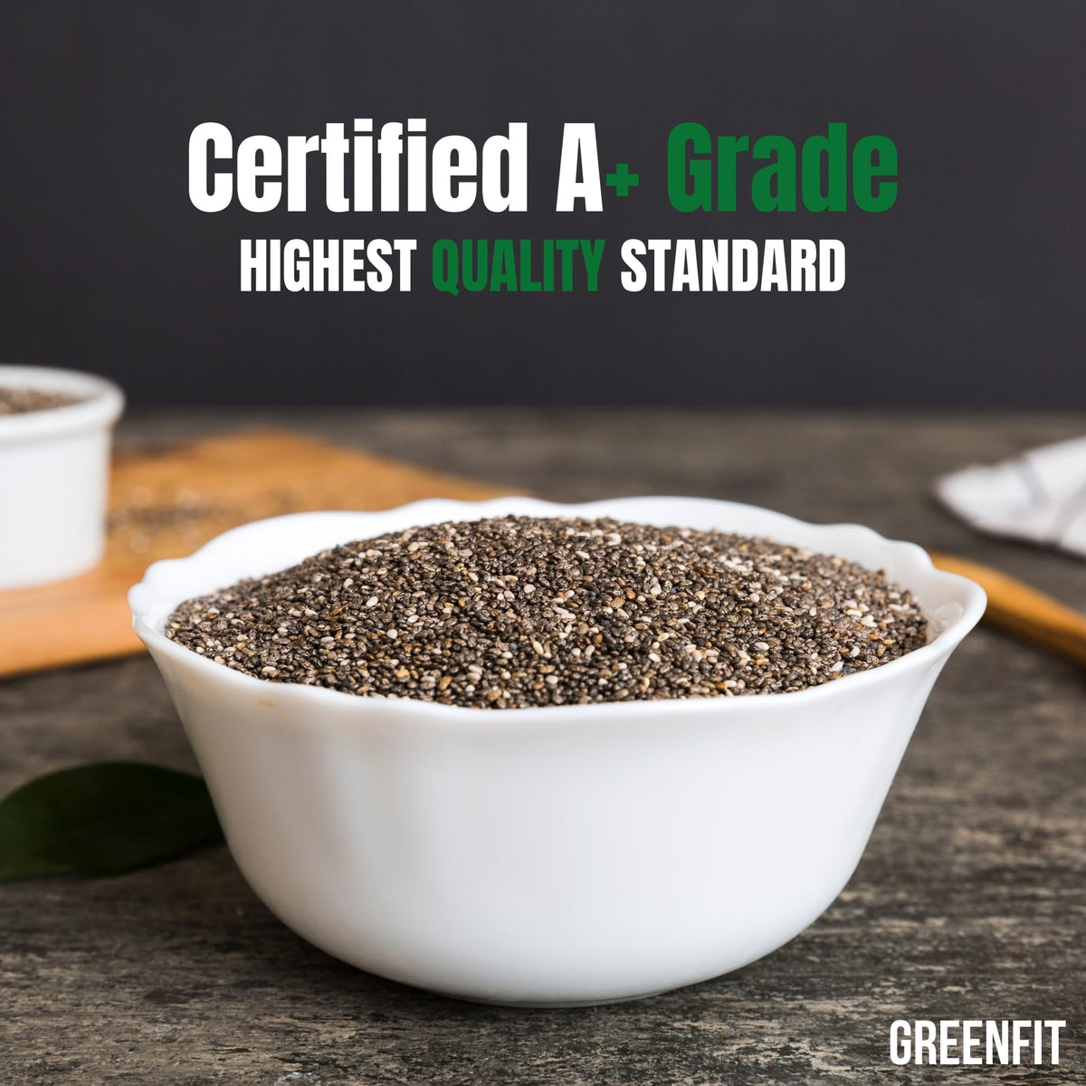 Greenfit Premium Bulk Chia (5Lbs) | A+ Grade, Non-GMO, Gluten-Free, Vegan