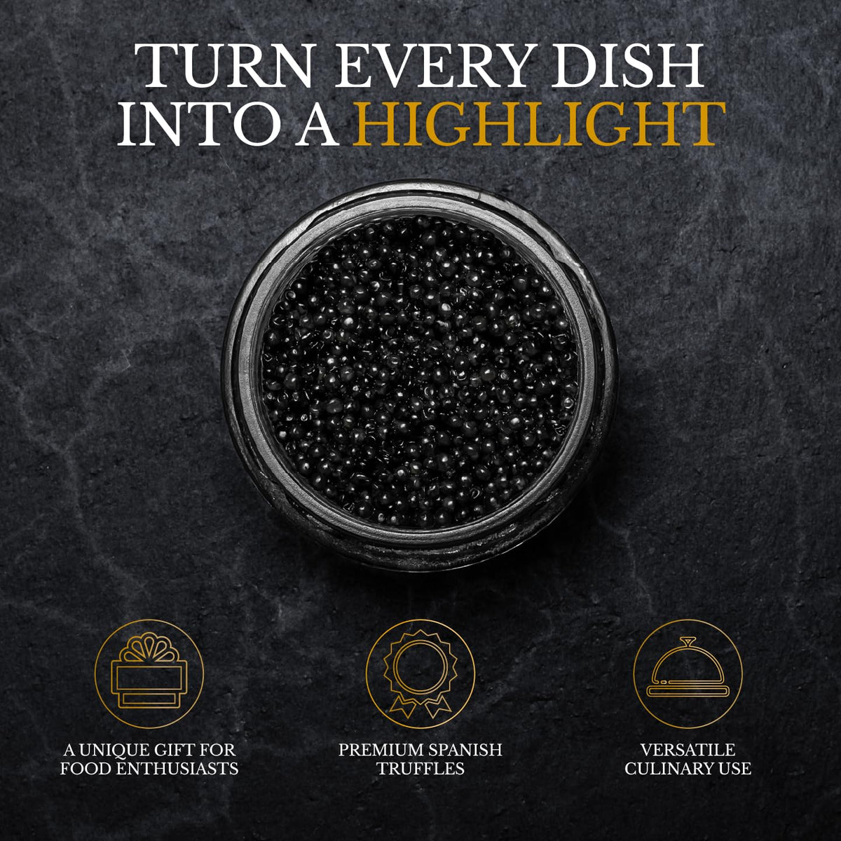 Greenfit Tradino Premium Black Truffle Pearls – Luxury Finishing Pearls from Spain | Gourmet Gift Jar 2.82 oz