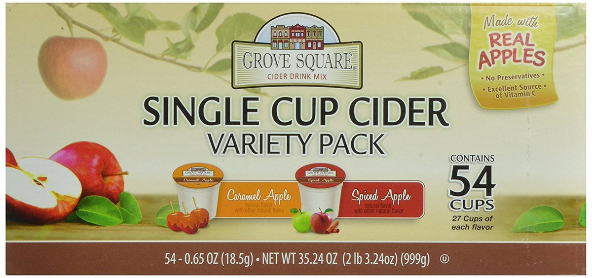 Grove Square Cider Pods Variety Pack — 54 Single-Serve Cups (Packaging May Vary)