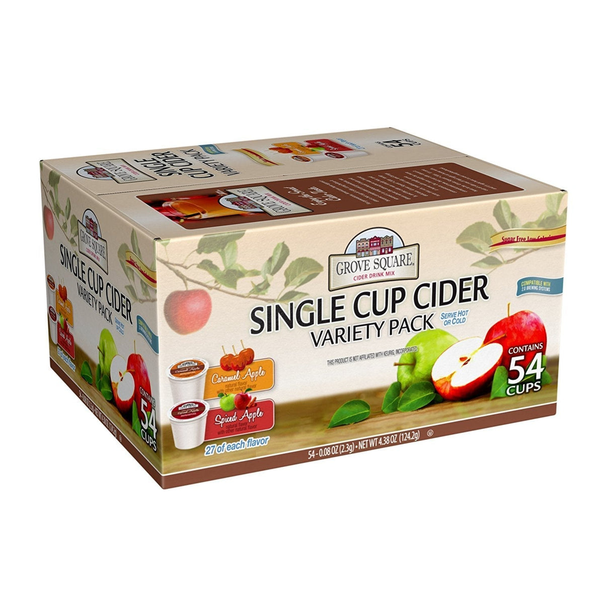 Grove Square Cider Pods Variety Pack — 54 Single-Serve Cups (Packaging May Vary)