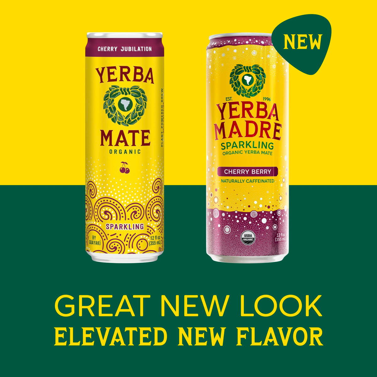 Guayaki Yerba Madre Organic Sparkling Yerba Mate Cherry Berry – 12 Pack, 115 mg Caffeine
