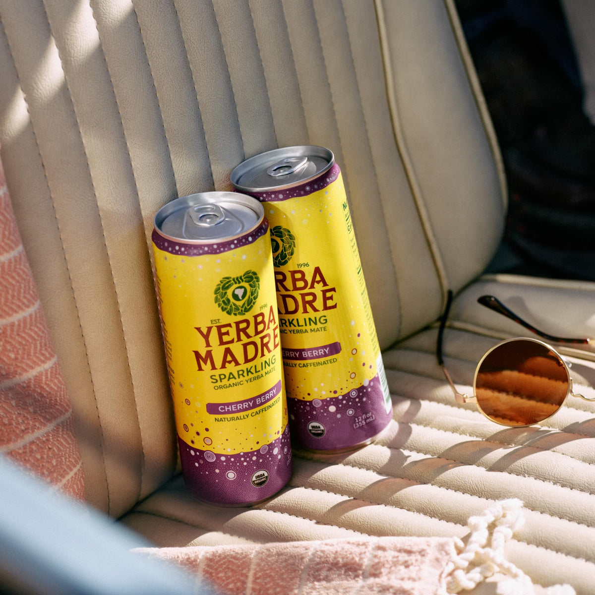 Guayaki Yerba Madre Organic Sparkling Yerba Mate Cherry Berry – 12 Pack, 115 mg Caffeine