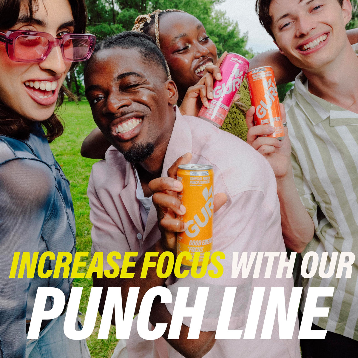 GURU Tropical Punch Organic Energy Drink – 140 mg Caffeine, Plant-Based, Gluten Free (12-Pack)