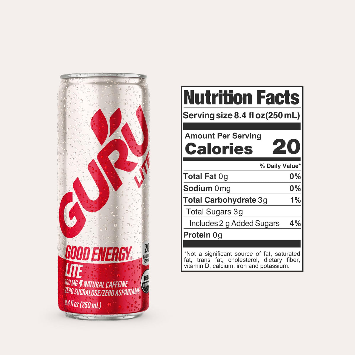 GURU Organic Energy Drinks Variety Pack – 140mg Caffeine, Vegan, Gluten Free