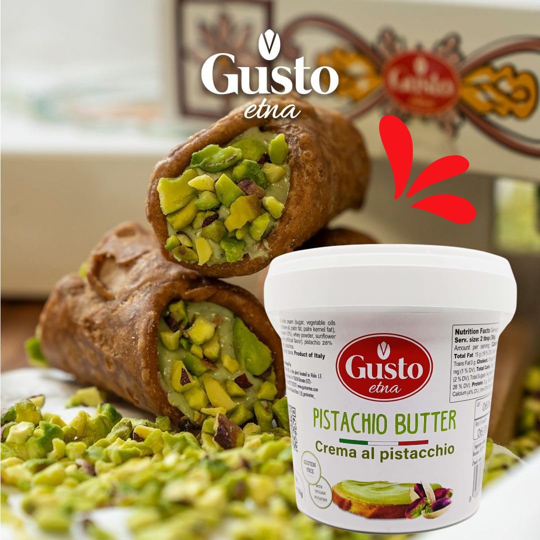Gusto Etna Sweet Pistachio Butter Cream — 6.6 lb Bulk, 35% Pistachios
