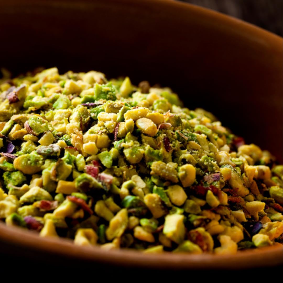 GUSTO ETNA Pistachios Chopped 1kg Bronte Sicilian Raw Pistachio Crumbles | Ice Cream Topping