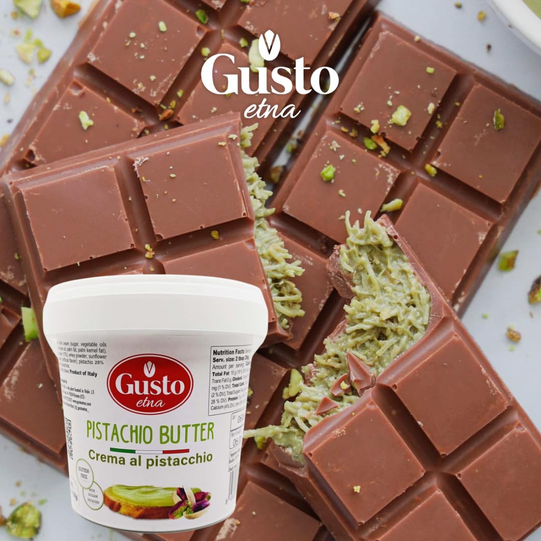 Gusto Etna Sweet Pistachio Butter Cream — 6.6 lb Bulk, 35% Pistachios