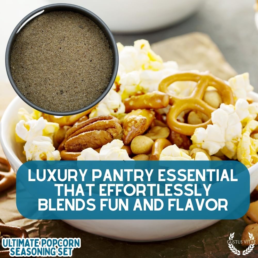 Gustus Vitae Ultimate Popcorn Seasoning Set - Six Gourmet All-Natural Blends | Hand Packed in USA