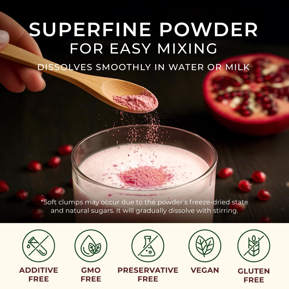 Gya Tea Co Organic Pomegranate Powder 1.1lb (17.64 Oz) - Antioxidant Rich Superfood for Drinks, Baking - Immunity & Energy Boost - Fresh Natural Whole Fruit - Non-GMO, Gluten-Free, Sugar-Free