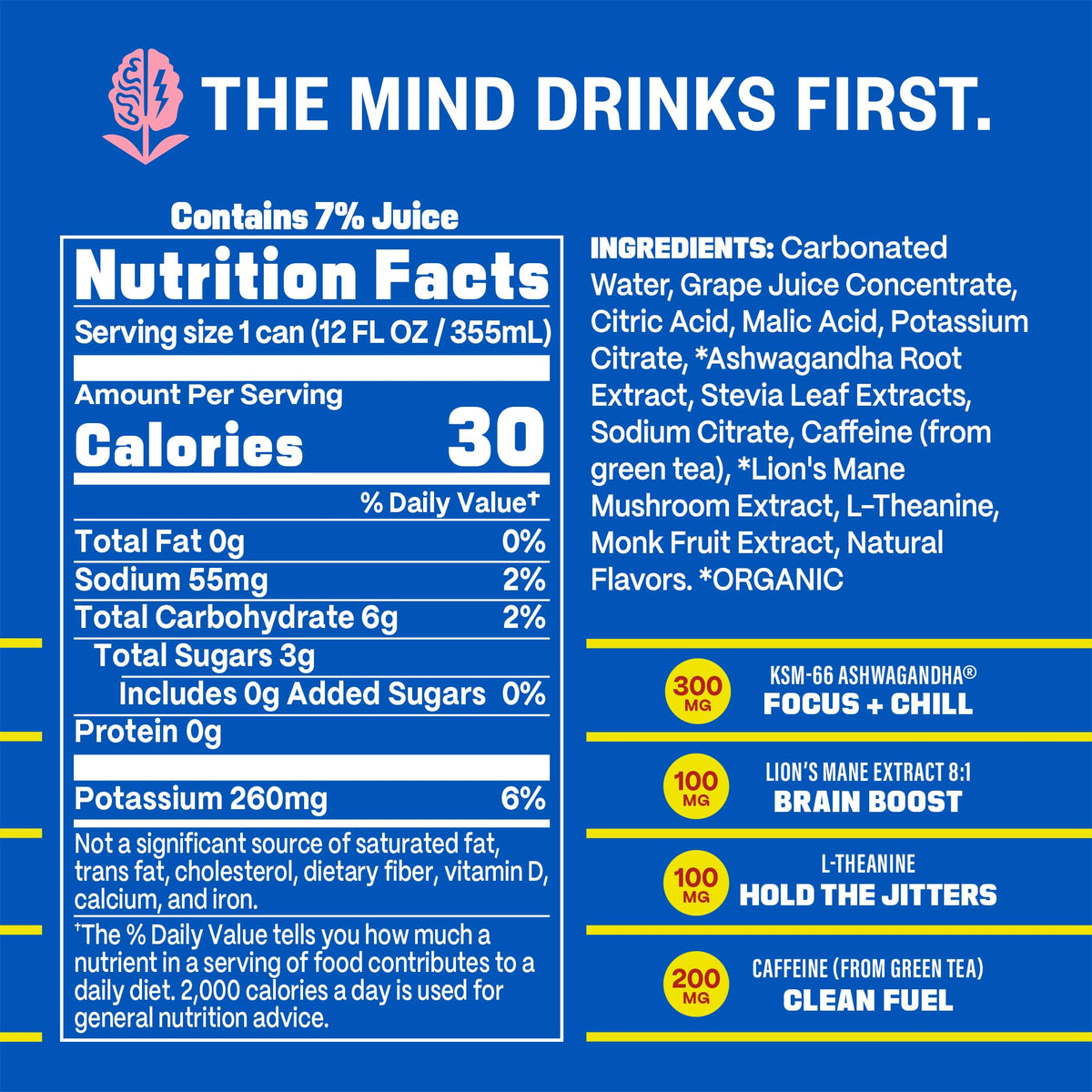 Gym Weed Athletic Focus Drink 12-Pack Variety – KSM-66 Ashwagandha, Lion’s Mane, L-Theanine, Green Tea Caffeine