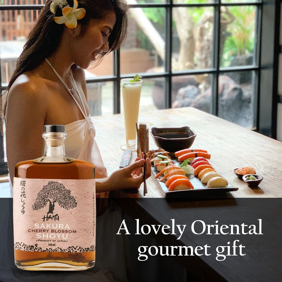 HAKU Sakura Cherry Blossom Shoyu Soy Sauce – 750ml, Handmade Japanese Barrel-Aged Light Soy Sauce