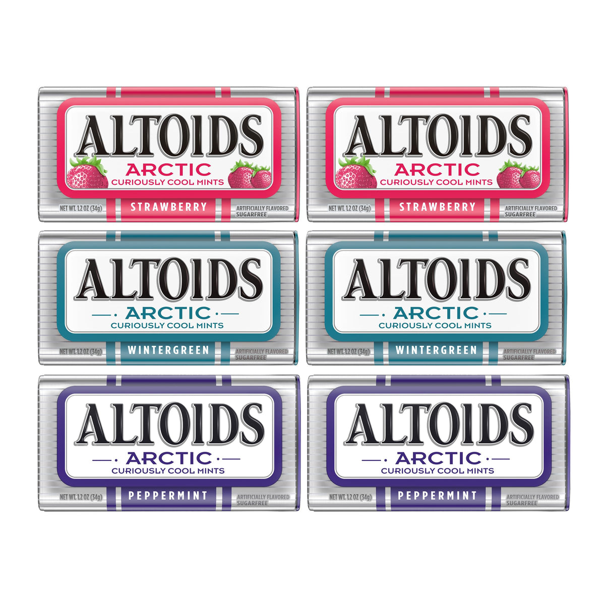 The Hampton Candy Company Mints Variety Pack – Strawberry, Peppermint & Wintergreen (6 x 1.2 oz tins)