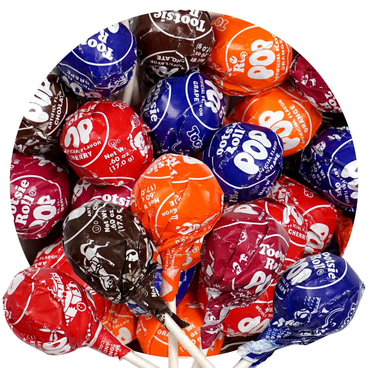 The Hampton Popcorn Company Tootsie Roll Pops with Chocolate Center – 5 lb Bulk Bag (Approx 110 Count), Assorted Fruit Flavors