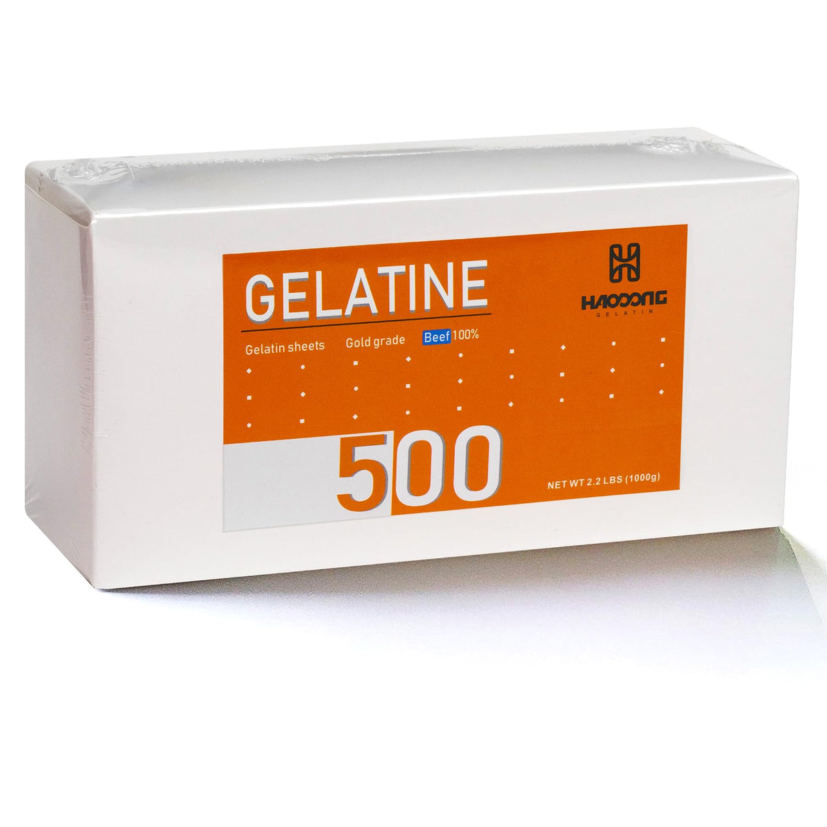 HAODONG Beef Gold Leaf Gelatin Sheets – 1kg, 200 Bloom, Clear & Tasteless for Desserts