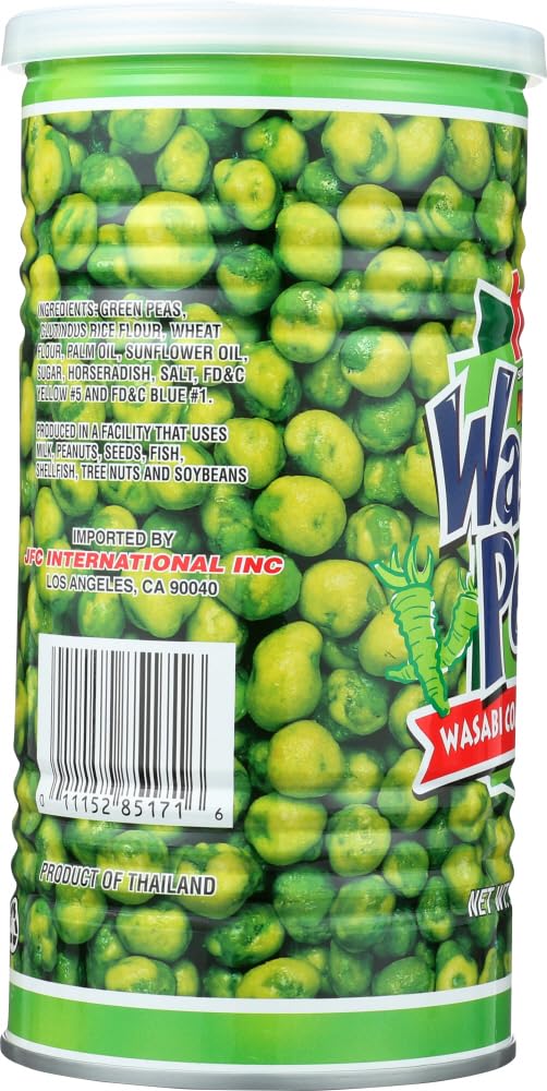 HAPI Hot Wasabi Peas - 9.9 oz Tin (Pack of 4) Crunchy Wasabi Snack