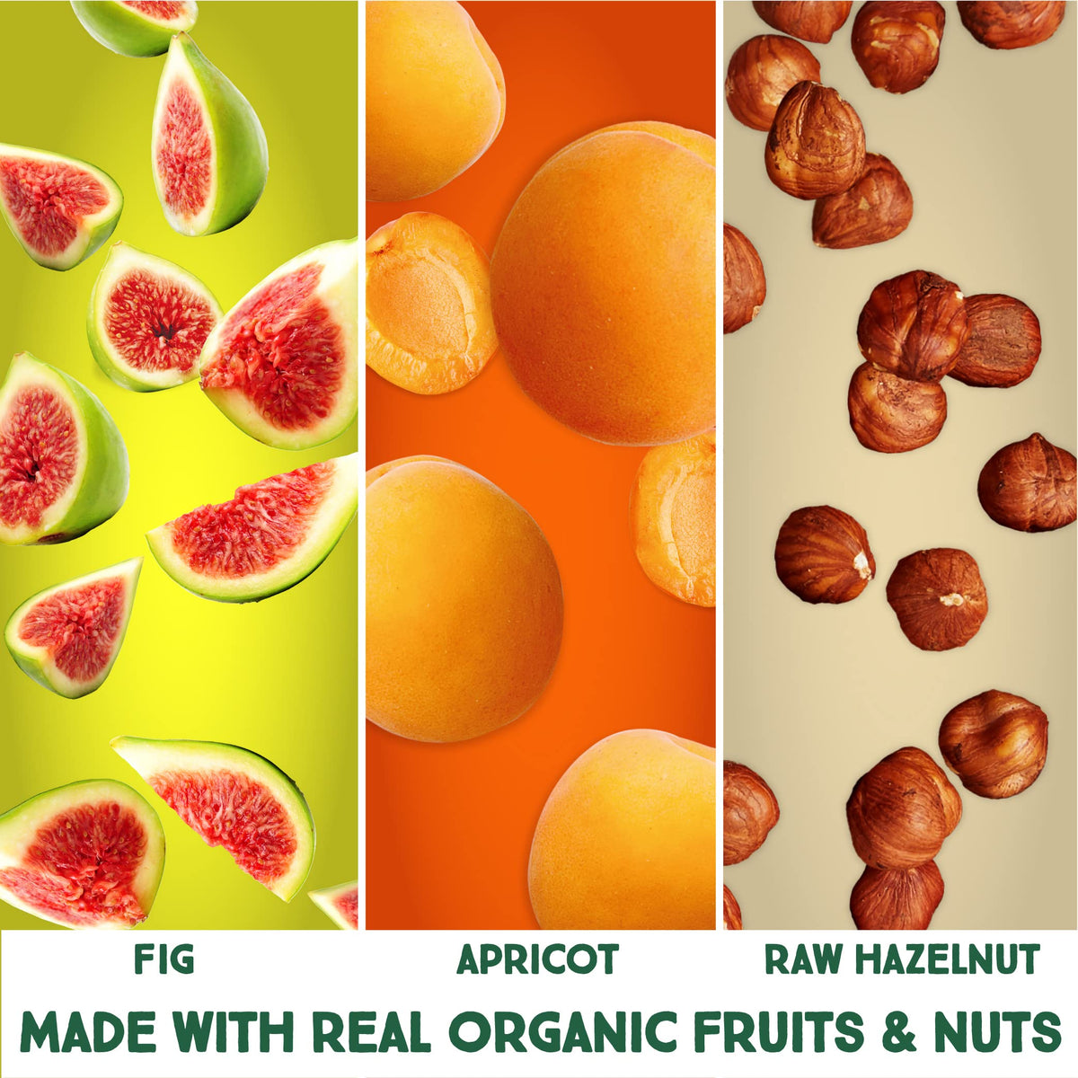 Happy Village Organic Fig & Apricot Nut Bar | 3-Ingredient, Gluten Free, Vegan