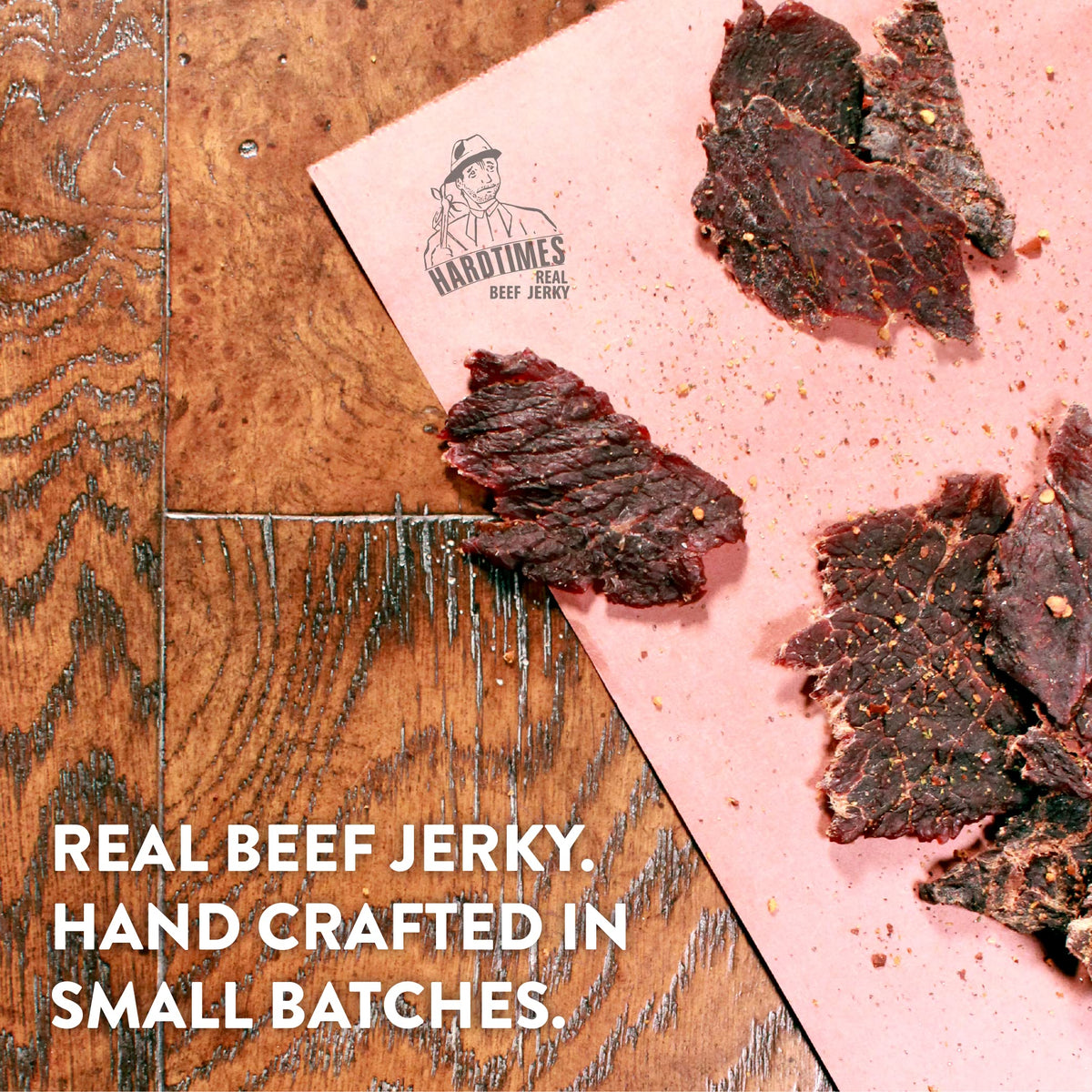 Hardtimes Handcrafted Beef Jerky - Black Pepper Flavor - 8 oz Jar