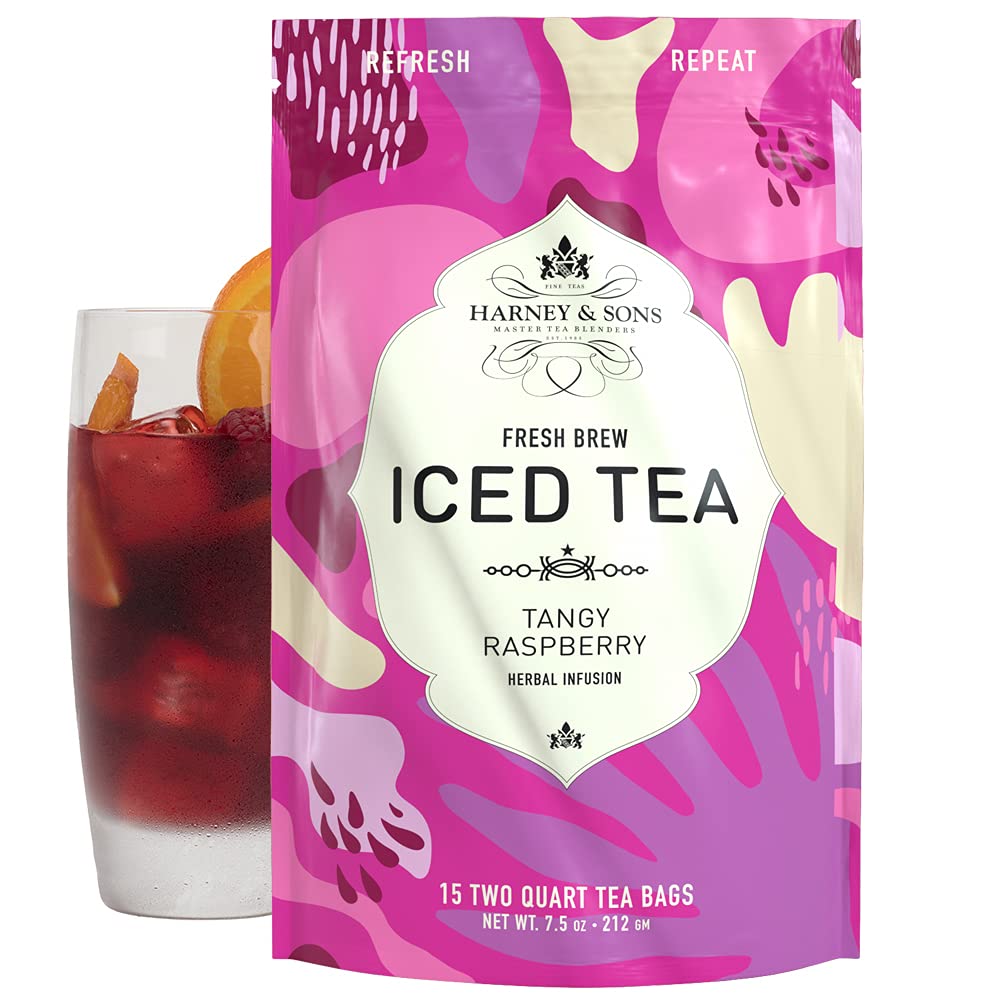 Harney & Sons Tangy Raspberry Iced Tea — Fresh Brew, Brews Up to 30 Quarts, 15-Count