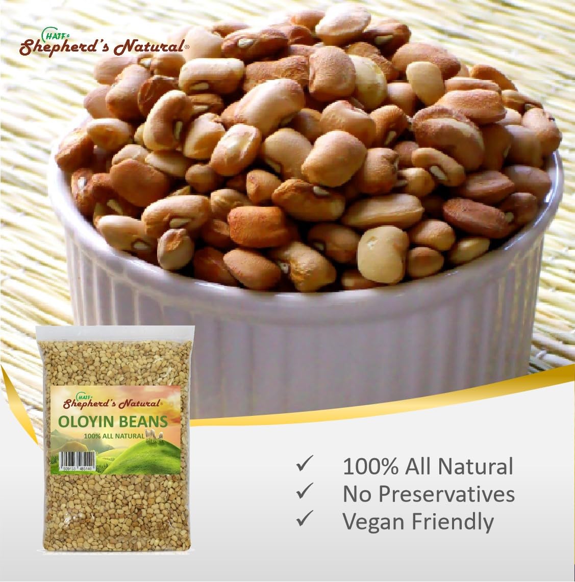 Oloyin Honey Beans by Shepherd's Natural – 4 lb West African Beans for Akara, Moi Moi & Gbegiri