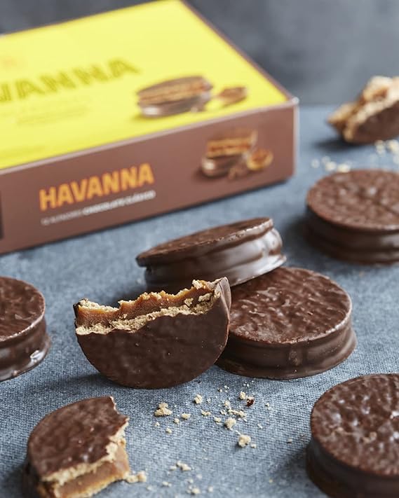 Havanna Alfajores Argentinos – Traditional Argentine Dulce de Leche with Semi-Sweet Havanna Chocolate (Box of 12)