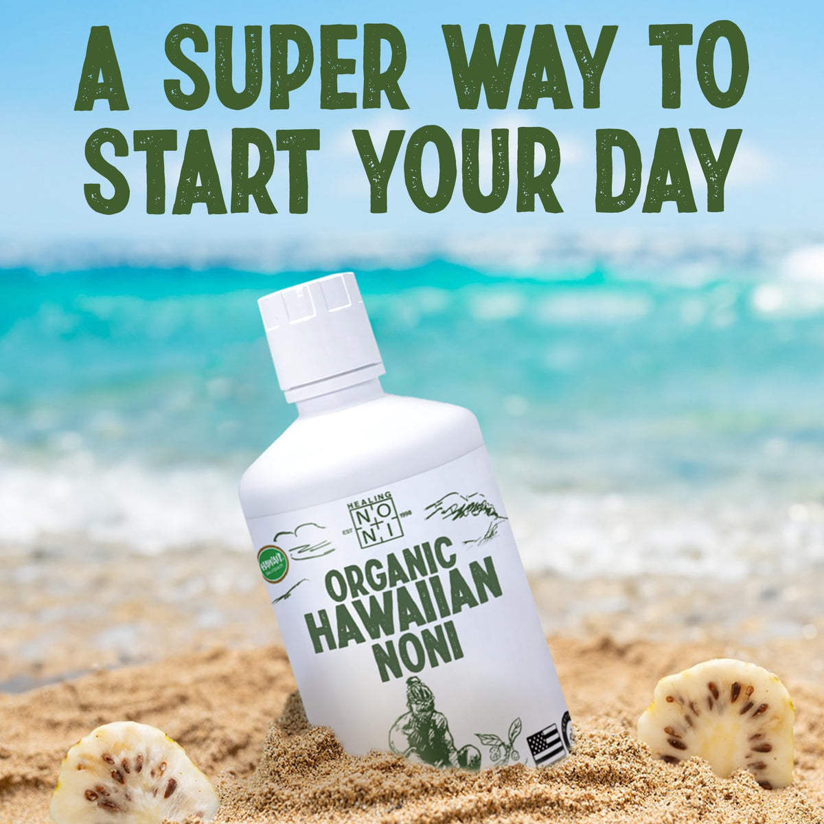 Healing Noni - 2-Pack 32oz Hawaiian Organic Noni Juice — USDA Certified Organic