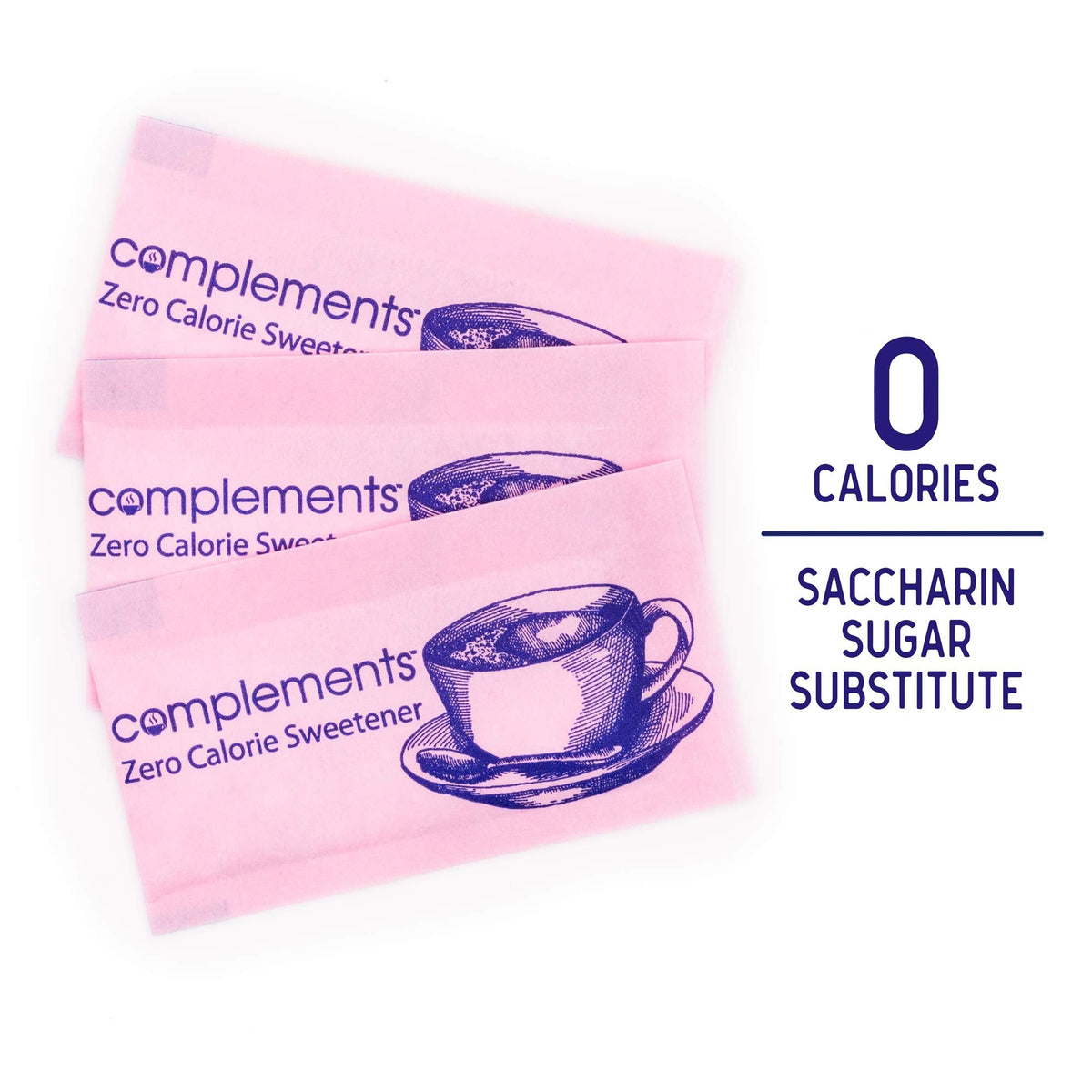 HEARTLAND Complements Zero Calorie Pink Saccharin Packets | 2000 Count Bulk
