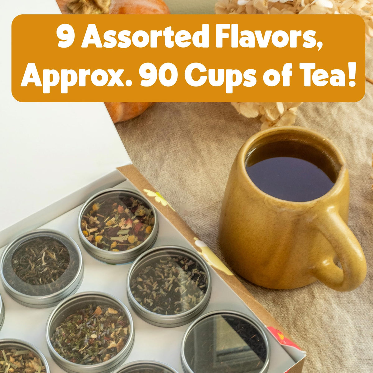 Heavenly Tea Leaves Organic Herbal Tea Sampler – 9 Flavors, Caffeine Free