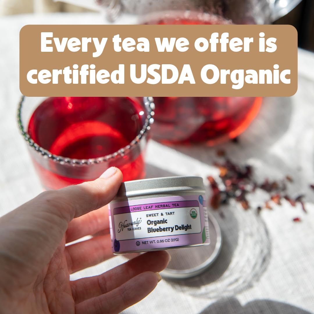 Heavenly Tea Leaves Organic Herbal Tea Sampler – 9 Flavors, Caffeine Free