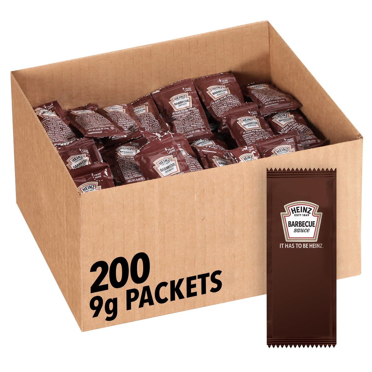 Heinz BBQ Sauce Single Serve Packets (0.4 oz, Pack of 200)