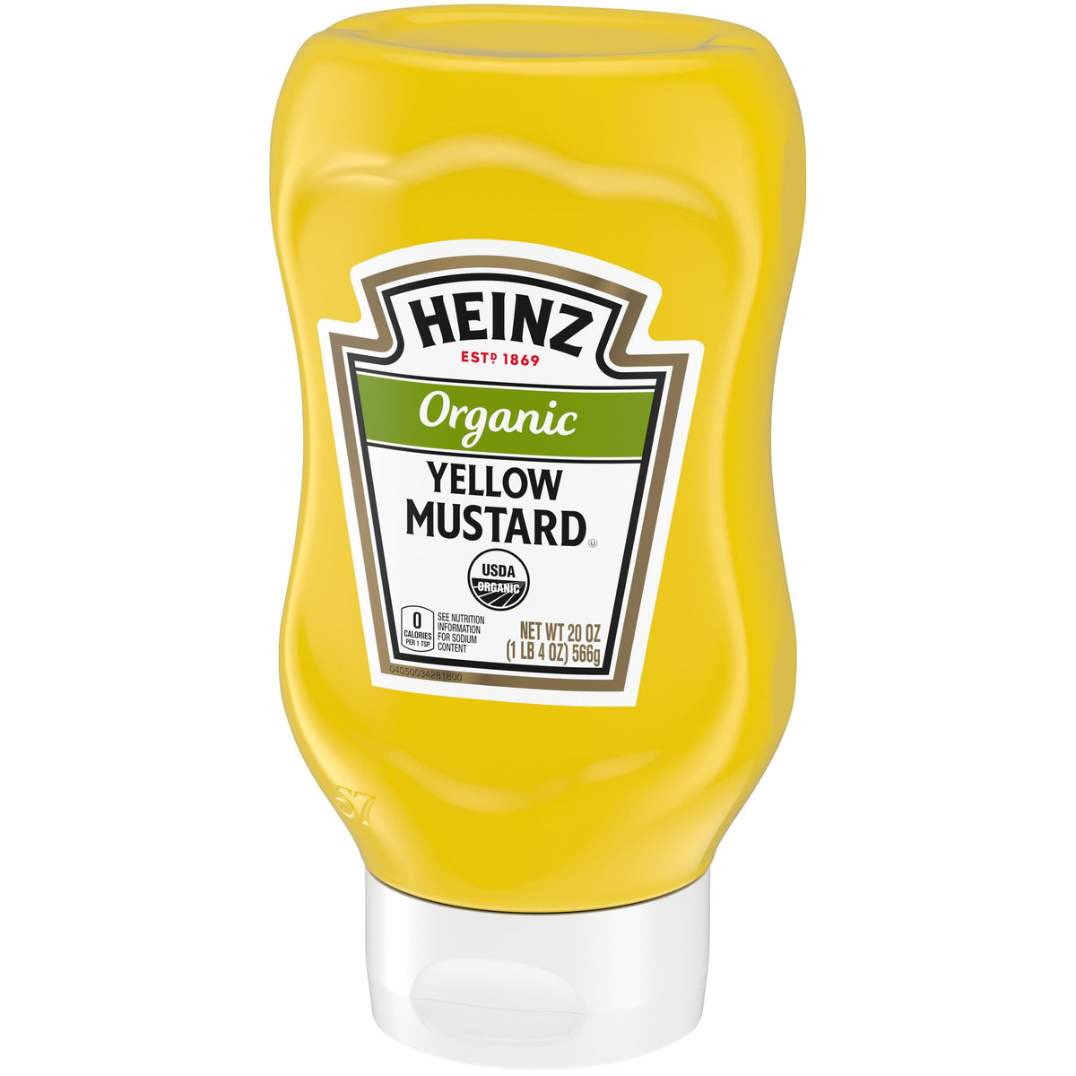 HEINZ Organic Yellow Mustard - 6 x 20 oz Bottles | Gluten-Free, 0 Calories per Serving
