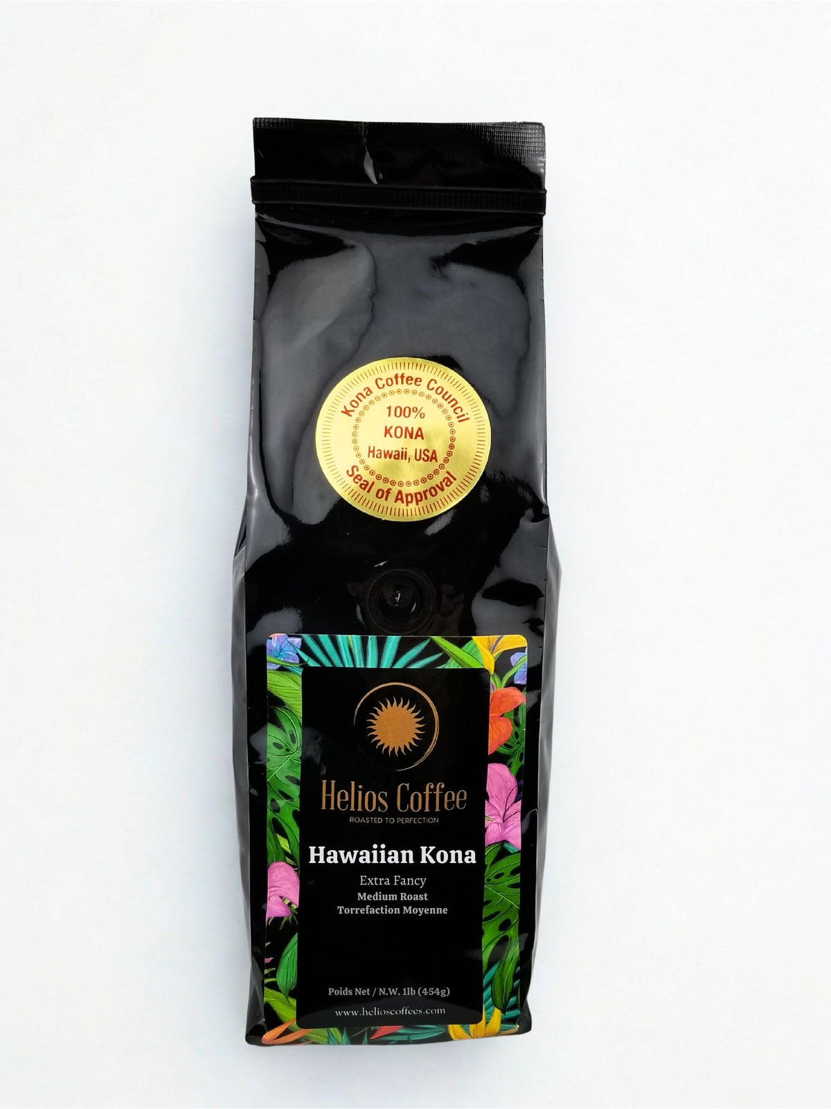 Helios Coffee – 100% Hawaiian Kona Coffee, Extra Fancy, Whole Bean, 1lb