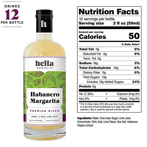 Hella Cocktail Co. Premium Habanero Margarita Mixer | Real Lime Juice & Habanero Pepper