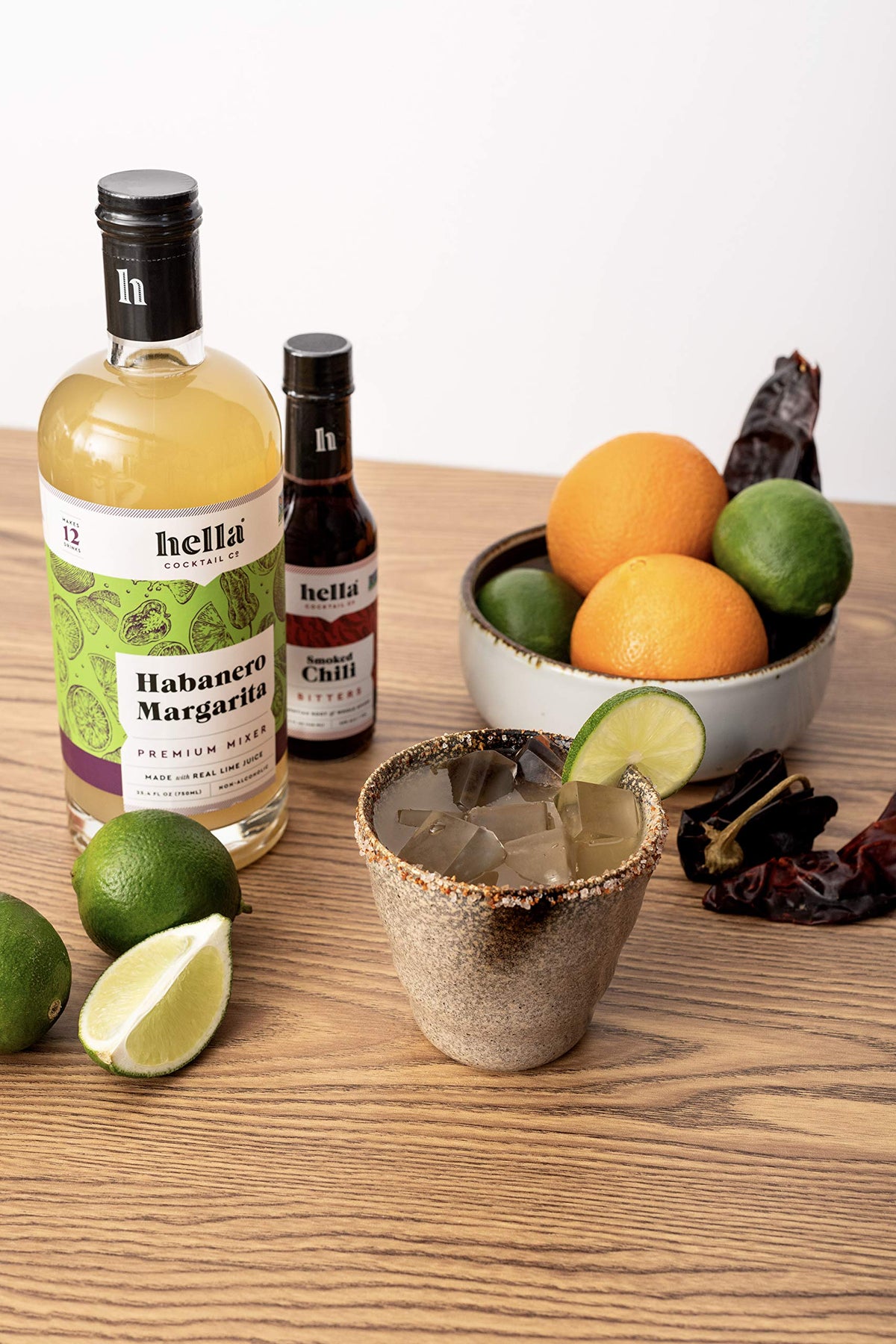 Hella Cocktail Co. Premium Habanero Margarita Mixer | Real Lime Juice & Habanero Pepper