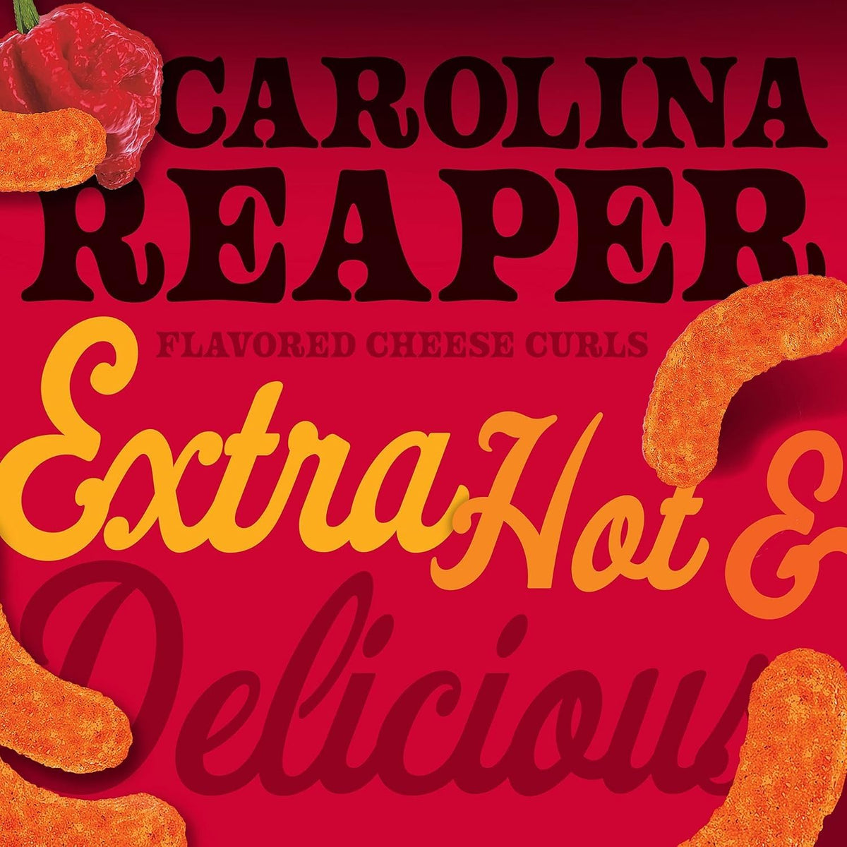 Herr's Carolina Reaper Cheese Curls – Gluten Free, 6oz Bag (12 Count)